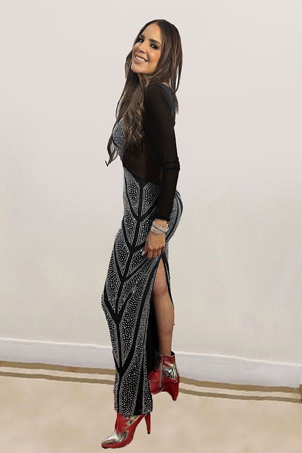 Sizzling Sheer Wrap Dress with Back Split and Buttock Enhancements