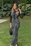 Sizzling Sheer Wrap Dress with Back Split and Buttock Enhancements