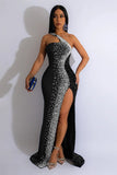 Glistening Sequin Sleeveless Dress in Solid Colors