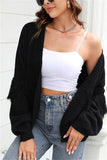 Fringed Short Knit Cardigan Sweater
