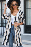 Chic Patchwork Knit Cardigan with Pockets