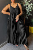 Chic Halter Neck Pleated A-Line Skirt