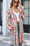 Chic Patchwork Knit Cardigan with Pockets