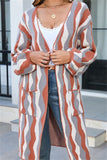 Chic Patchwork Knit Cardigan with Pockets
