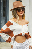 Chic Plaid Patchwork Sweater Coat