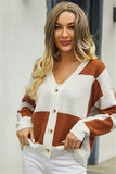 Chic Plaid Patchwork Sweater Coat