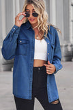 WOMEN'S CLASSIC SOLID DENIM LONG-SLEEVED SHIRT