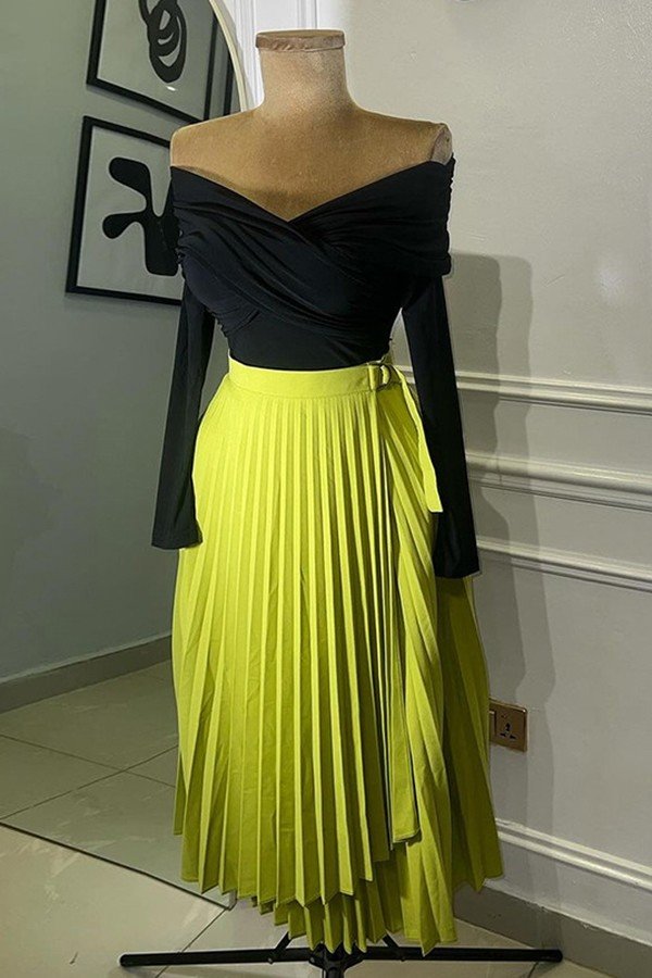 Chic High Waist Lace-Up Asymmetrical Midi Skirt