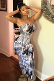 Vibrant Summer Tie-Dye Strapless Dress