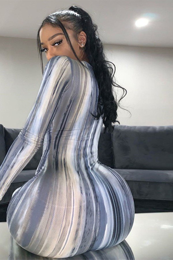 Vibrant Tie-Dye Long Sleeve Dress for Bold Fashionistas