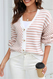 Plaid Patchwork Striped Cardigan Sweater Coat