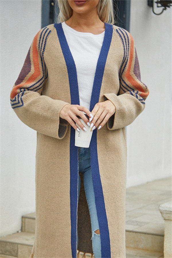 Fringe Knit Elegance Cardigan Coat for Women