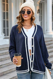 Chic V-Neck Button-Up Cardigan Sweater in Classic Colors