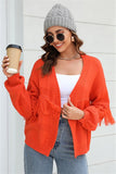 Fringed Short Knit Cardigan Sweater