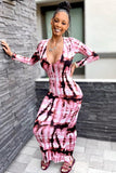 Vibrant Tie-Dye Long Sleeve Dress for Bold Fashionistas