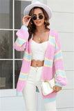 Vibrant Patchwork Cardigan Sweater for Trendy Style