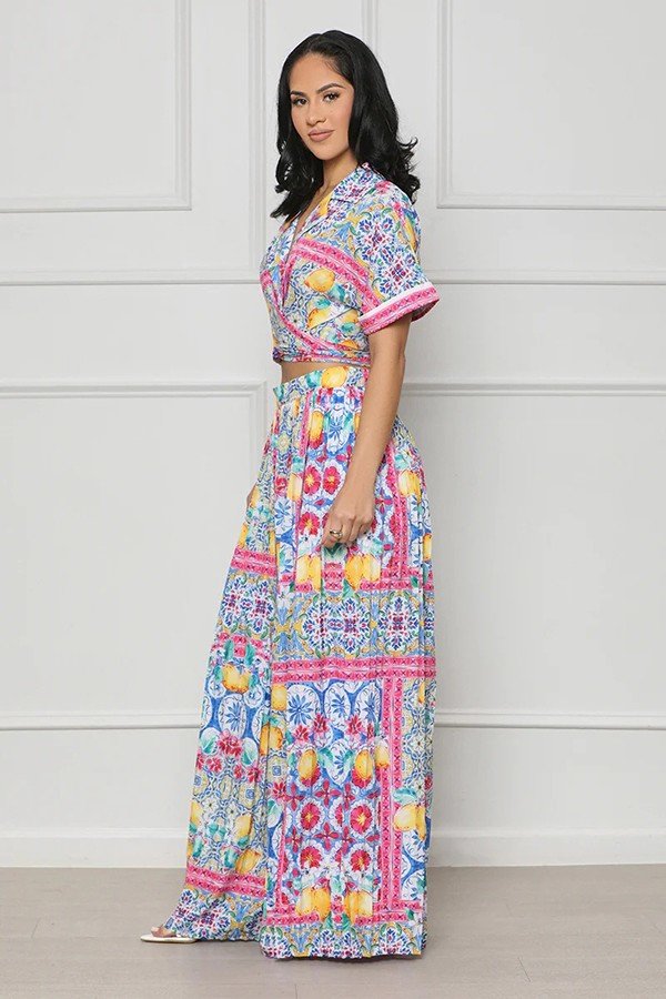 Floral Elegance Commuter Trouser Ensemble