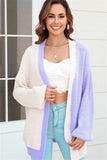 Vibrant Color Block Knit Cardigan Coat