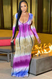 Vibrant Tie-Dye Long Sleeve Dress for Bold Fashionistas