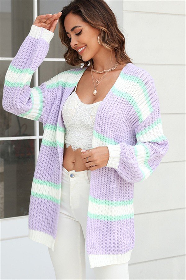 Vibrant Patchwork Cardigan Sweater for Trendy Style