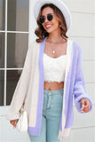 Vibrant Color Block Knit Cardigan Coat
