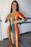 Vibrant Tie-Dye Long Sleeve Dress for Bold Fashionistas