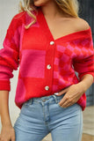 Patchwork Plaid Knit Coat for Women