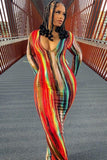 Vibrant Tie-Dye Long Sleeve Dress for Bold Fashionistas