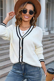 Chic V-Neck Button-Up Cardigan Sweater in Classic Colors