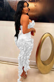Strapless Peplum Evening Gown