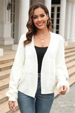 Fringed Short Knit Cardigan Sweater