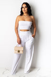 STRAPLESS PLEATED TWO-PIECE PANTSUIT WITH SEXY SILHOUETTE
