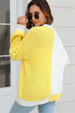 Vibrant Color Block Knit Cardigan Coat