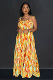 Vibrant Print Wide-Leg Halter Dress for Effortless Elegance