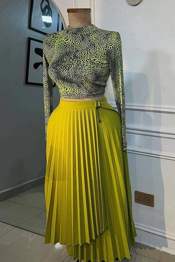 Chic High Waist Lace-Up Asymmetrical Midi Skirt