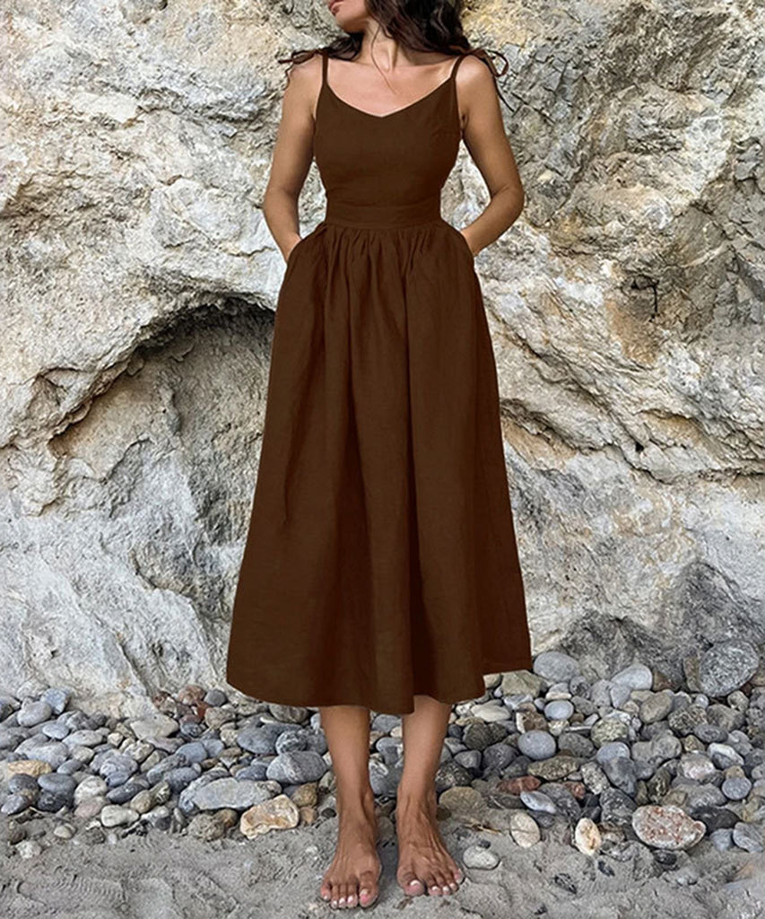 Chic Sexy V-neck High-Waisted Fashion Halter Dress Collection