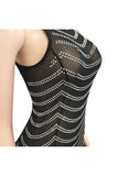 Alluring Backless Diamond Embellished Sheer Dress For Women