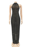Alluring Backless Diamond Embellished Sheer Dress For Women