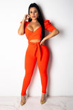 Elegant Sexy Fashion Deep V Lace-Up Slim Club Suit Outfit