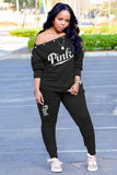 Chic Sexy Print Long Sleeve Two-Piece Set for Stylish Comfort