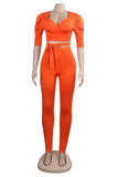 Elegant Sexy Fashion Deep V Lace-Up Slim Club Suit Outfit