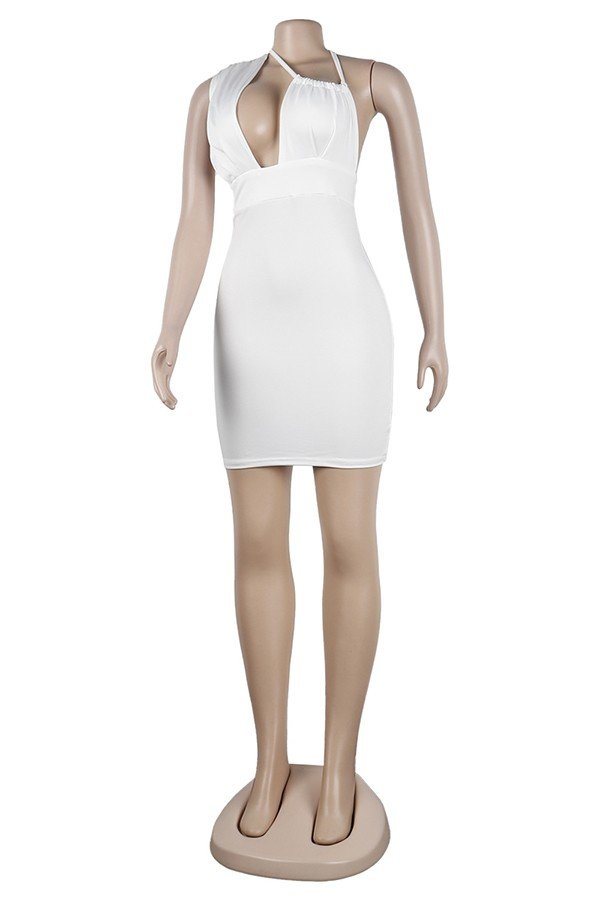 Seductive Sexy Slim Bag Hip Strap Hanging Neck Dress for Nights
