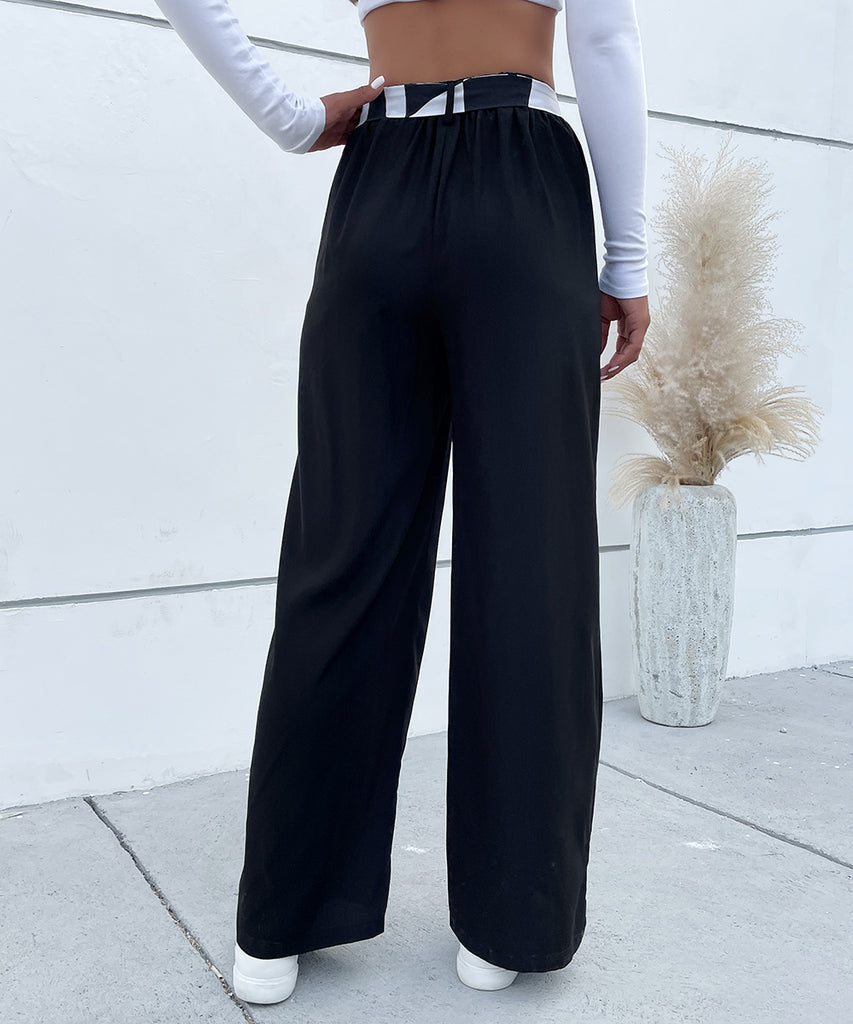 Women's Casual Black Slacks with Belt