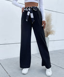 Women's Casual Black Slacks with Belt