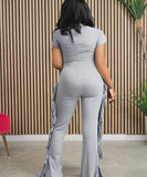 Fringed Figure-Hugging One-Piece Suit in Multiple Vibrant Colors