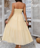 Chic Solid Color High-Waisted Halter Dress for Effortless Style