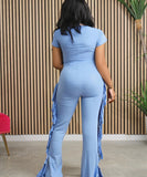Fringed Figure-Hugging One-Piece Suit in Multiple Vibrant Colors