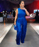 Sash Belt Pants and Sleeveless Fringe Top Set Bold Colors