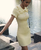 Ruffled Little Fragrance Dress in Sunny Yellow and White