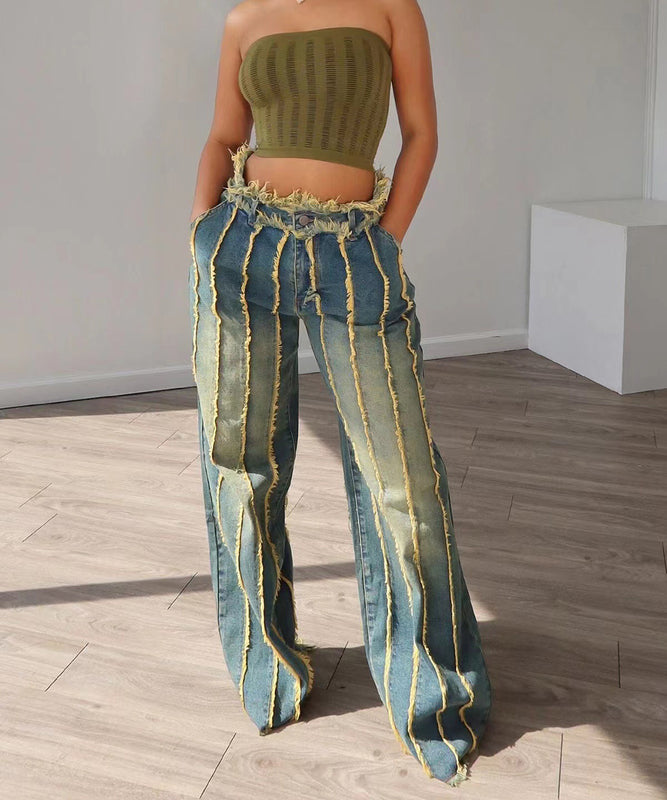Spliced Multi-Layer Stretch Jeans for Effortless Style